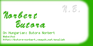 norbert butora business card